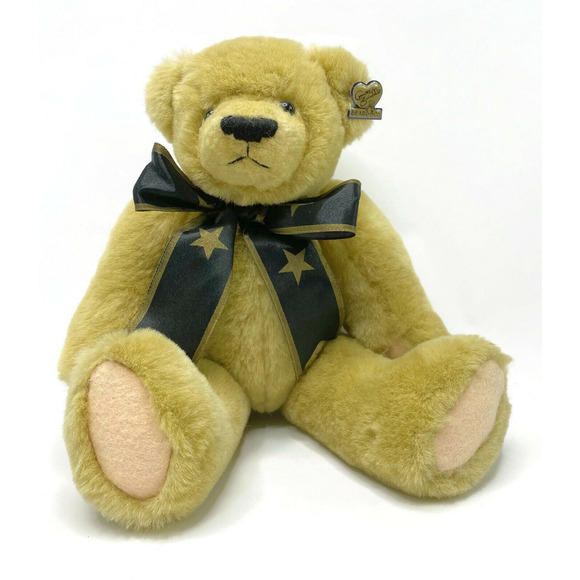 Annette Funicello Plush Bear With Blue Star Scarf Jointed Vintage 13 Inches Tall - Picture 1 of 9